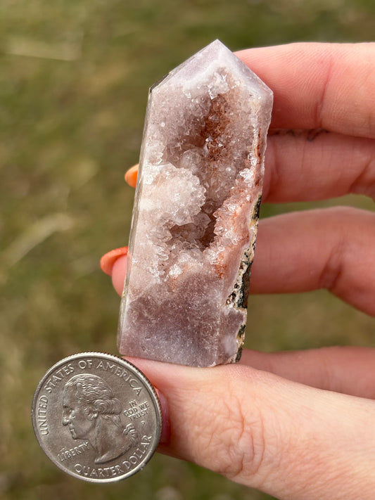 Druzy Pink Amethyst Tower AD
