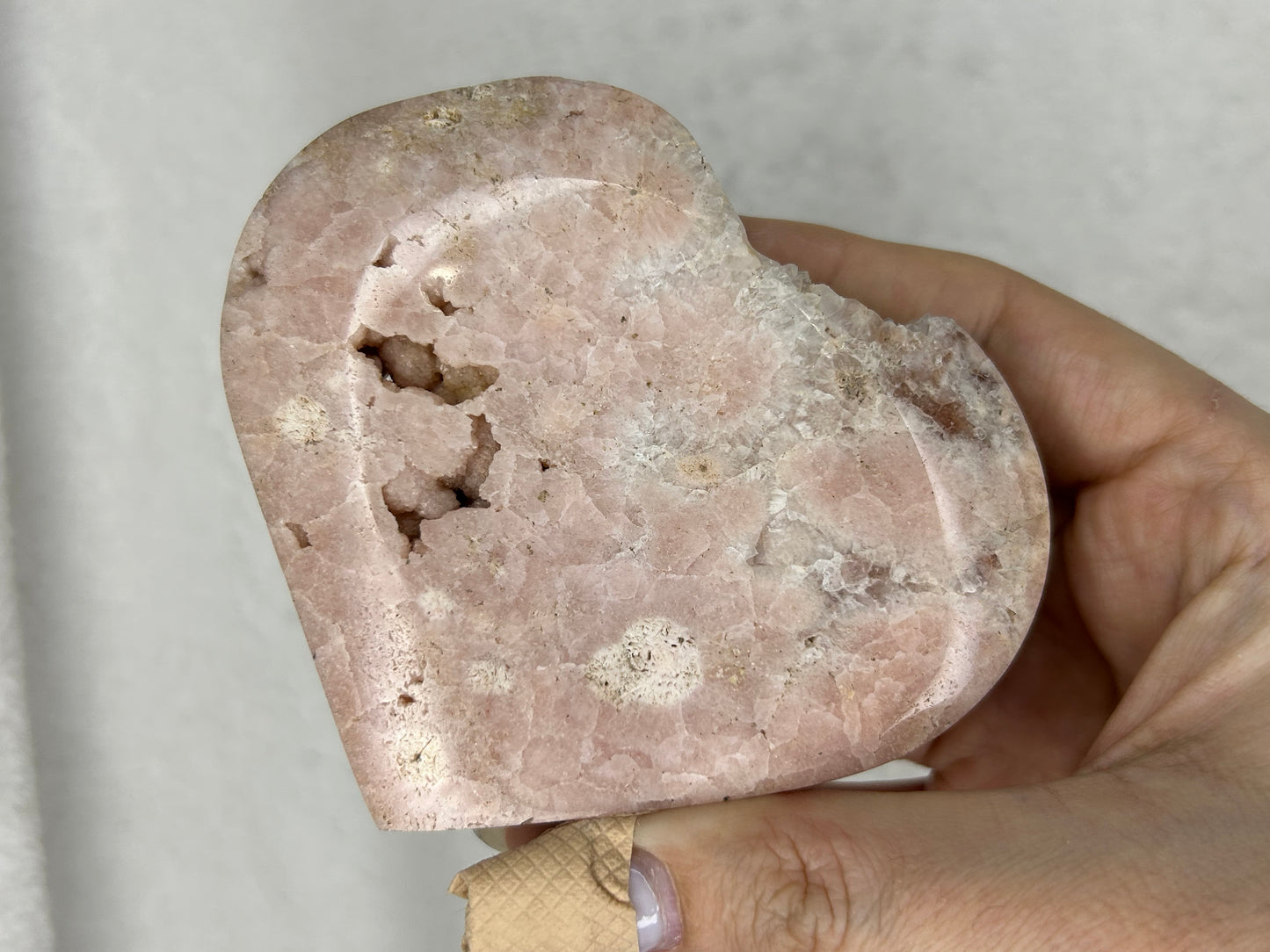 Bubblegum Pink Amethyst Druzy Heart H