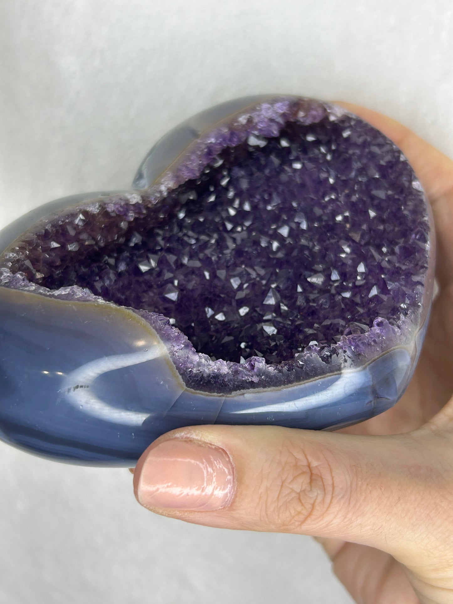 💖💖Uruguayan HQ Agate/amethyst cluster heart C