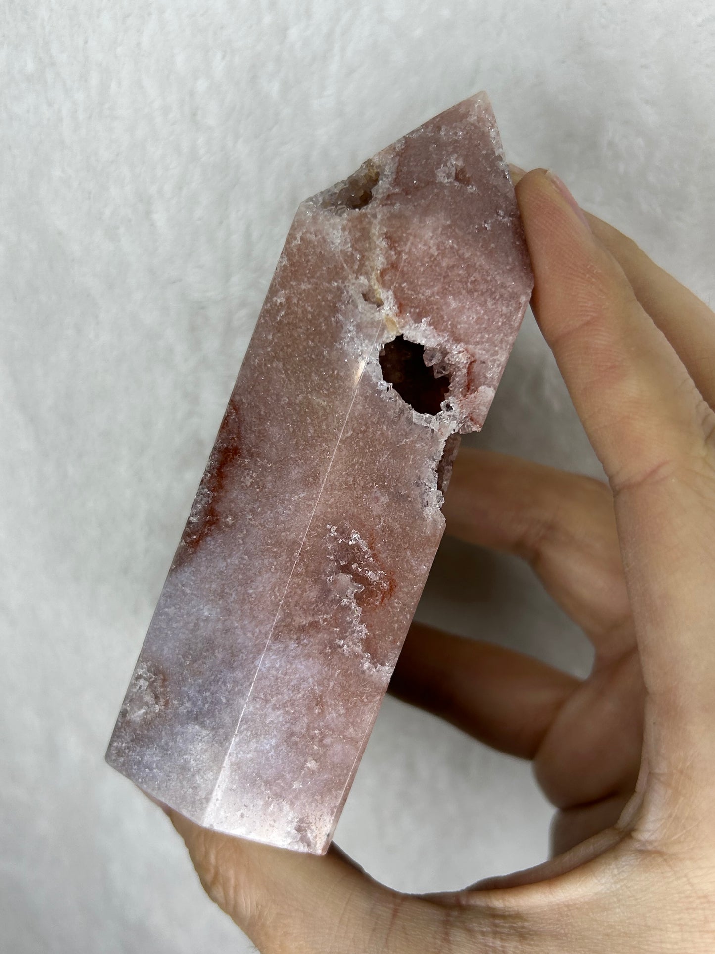 Druzy pink amethyst tower B