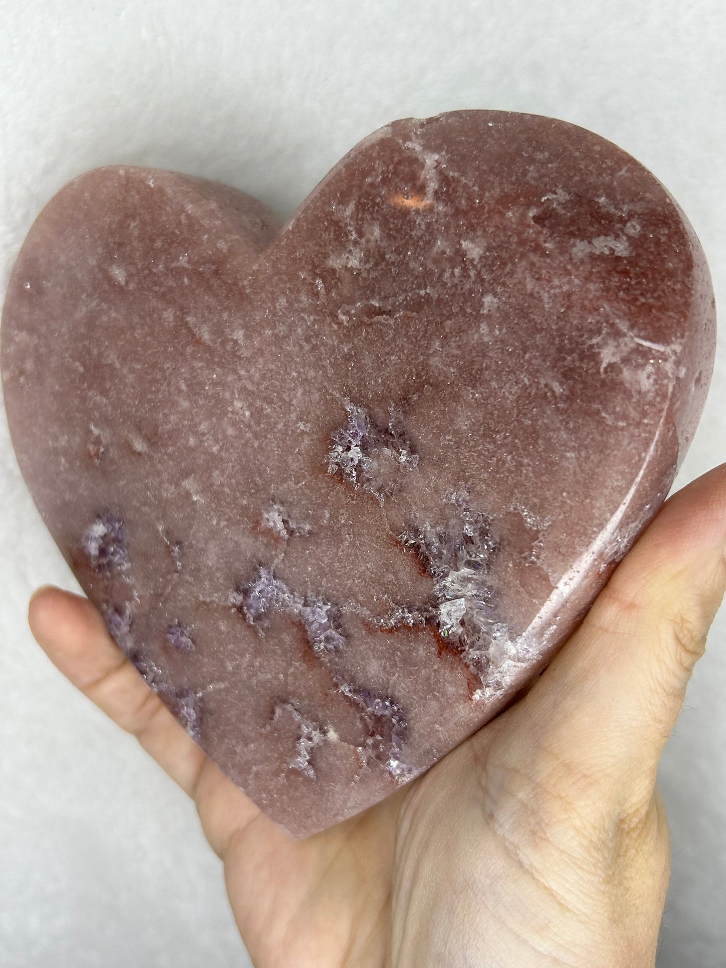 Pink Amethyst Heart w/ Stand E