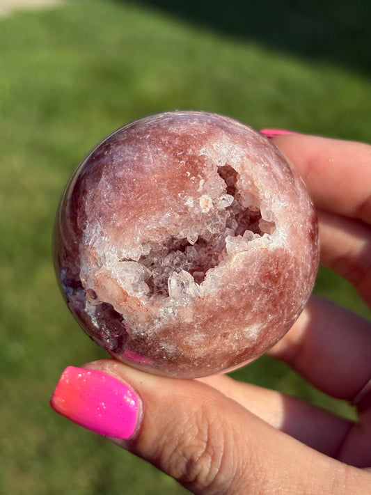 Juicy pink amethyst sphere