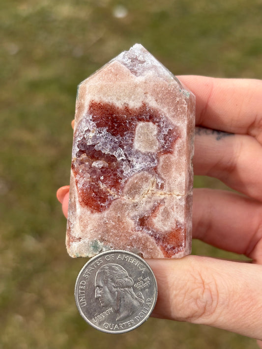 Druzy Pink Amethyst Tower H