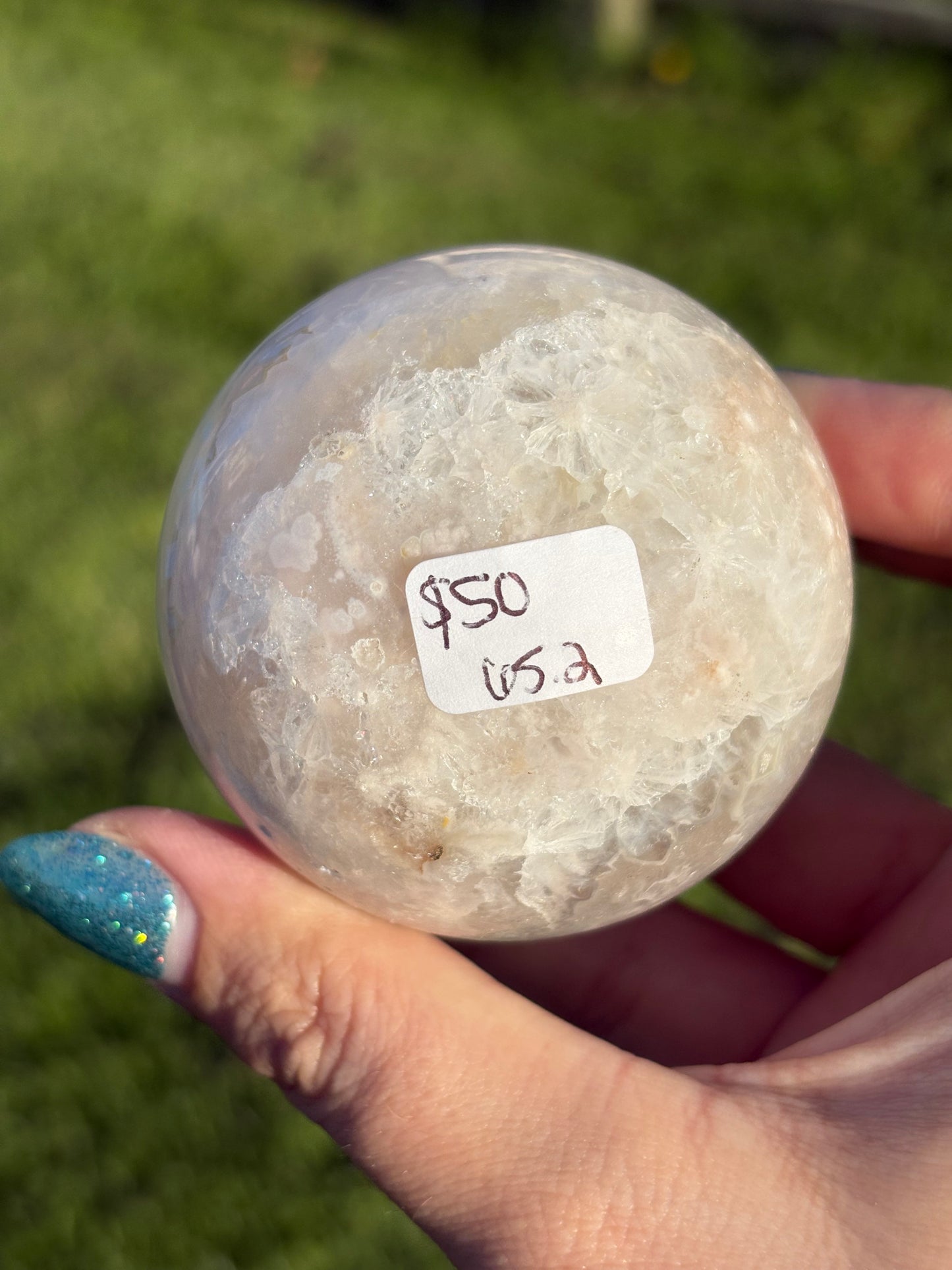 Pink Flower Agate Sphere
