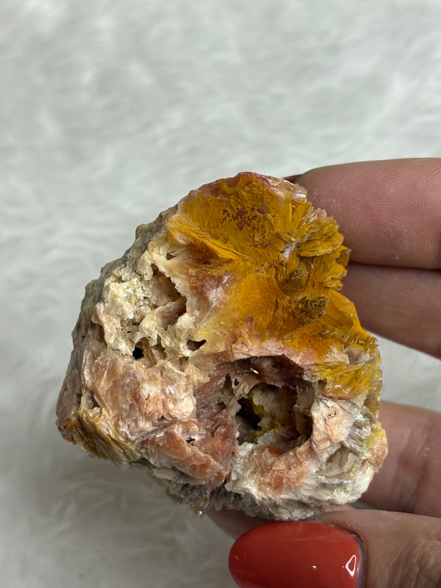 Pink barite w/ cave