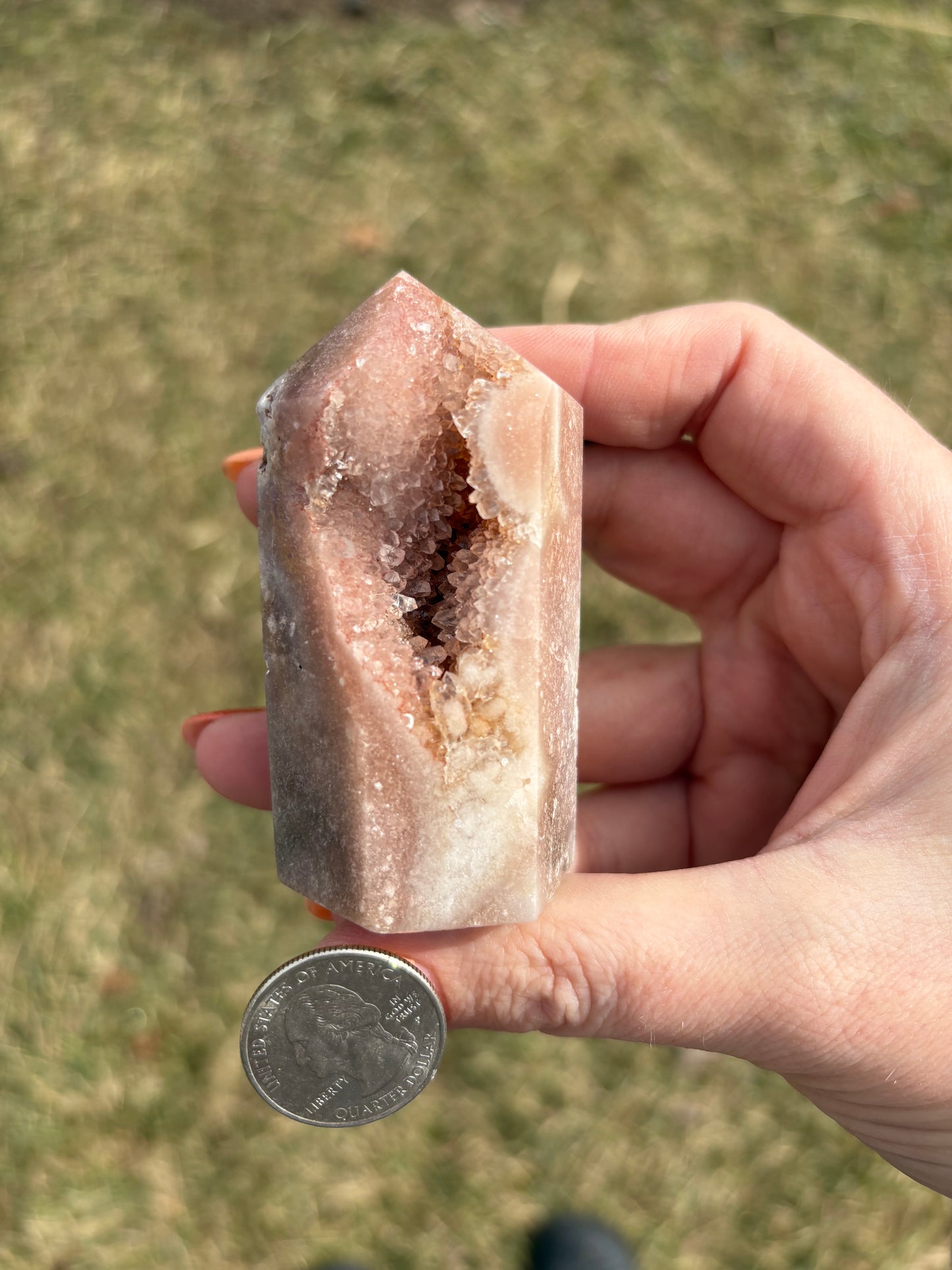 Druzy Pink Amethyst Tower E