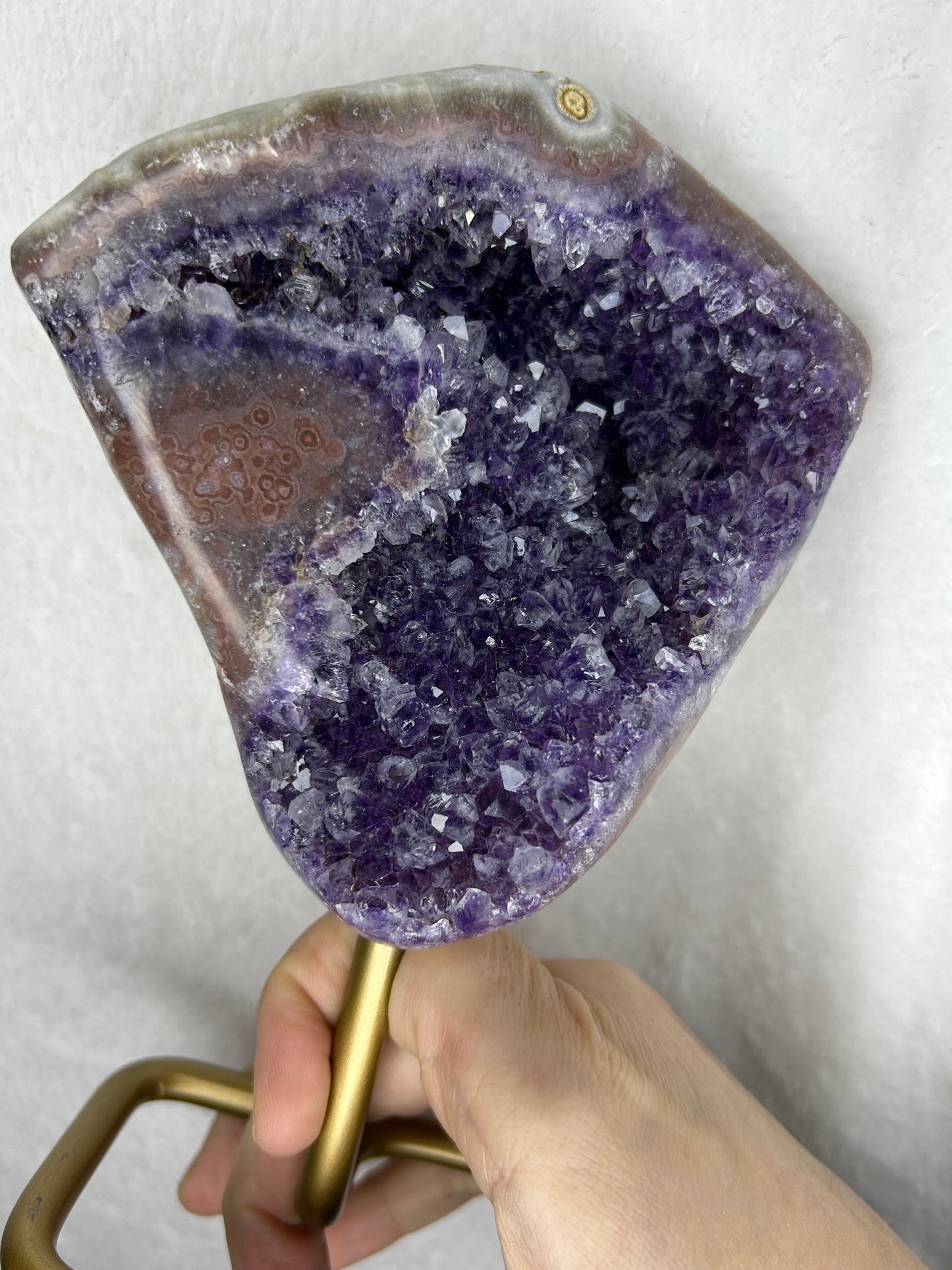 HQ 💎XTRA💎 Juicy Pink Amethyst Slab on Stand