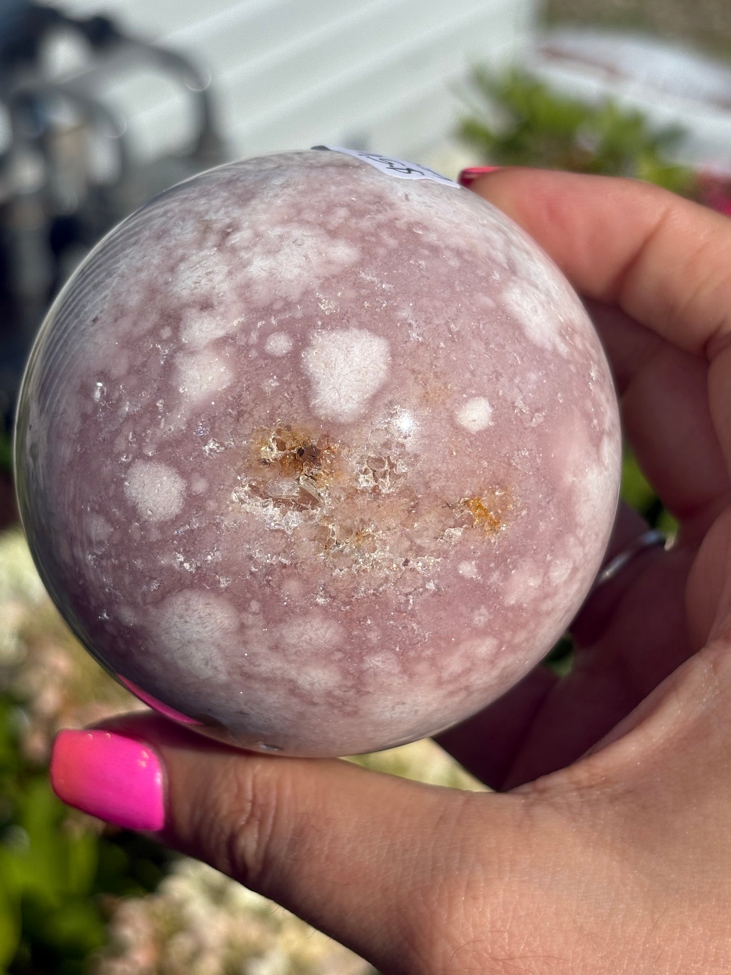 Pink amethyst sphere