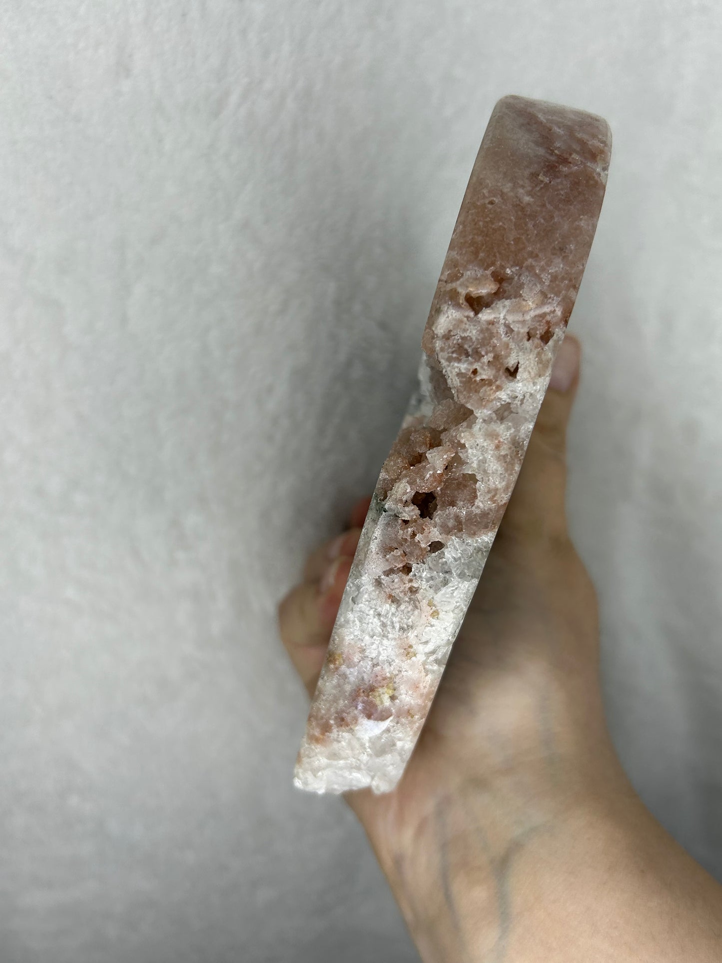 XL Pink Amethyst Heart on stand D