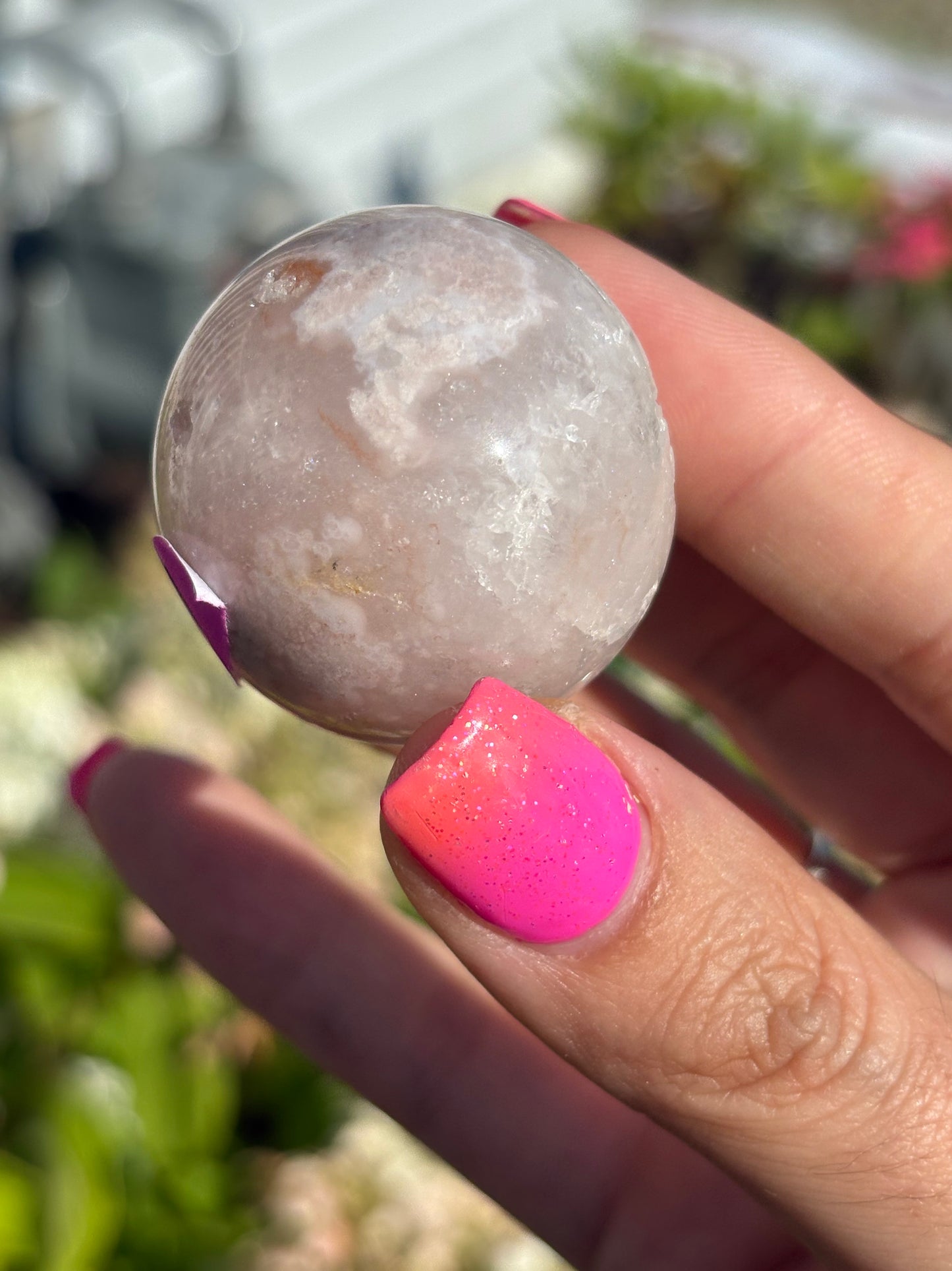Cute small pink amethyst druzy sphere