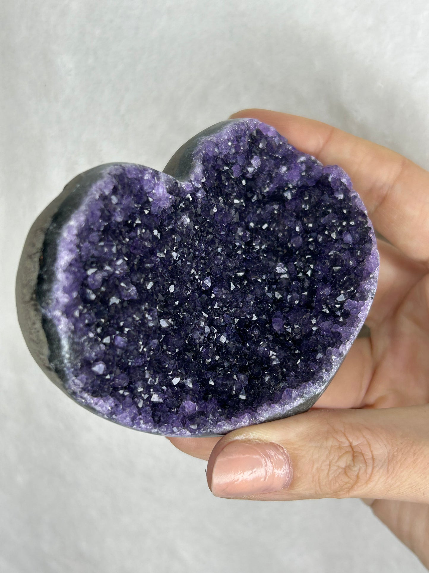 💖💖Uruguayan HQ amethyst cluster heart F
