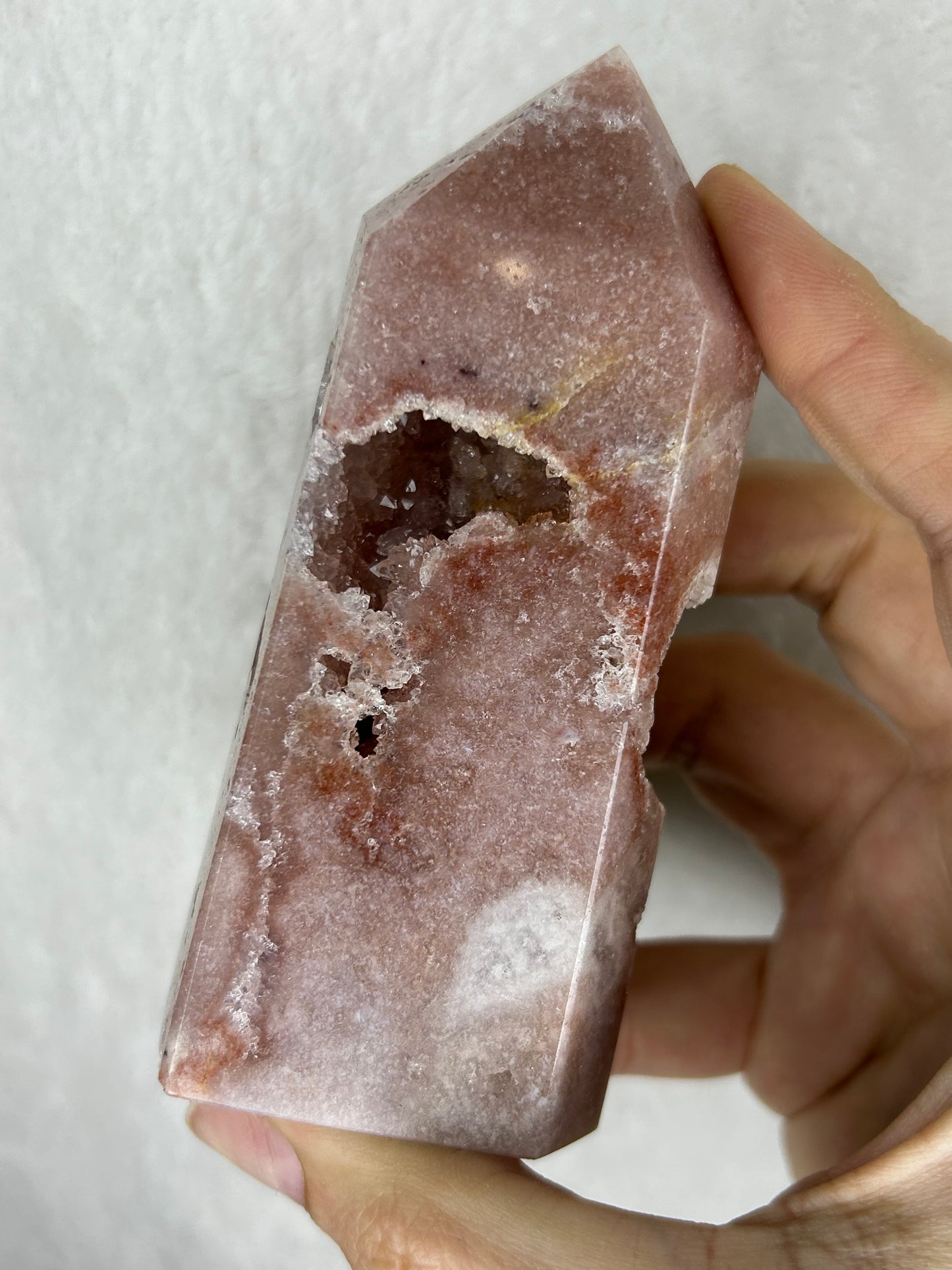 Druzy pink amethyst tower B