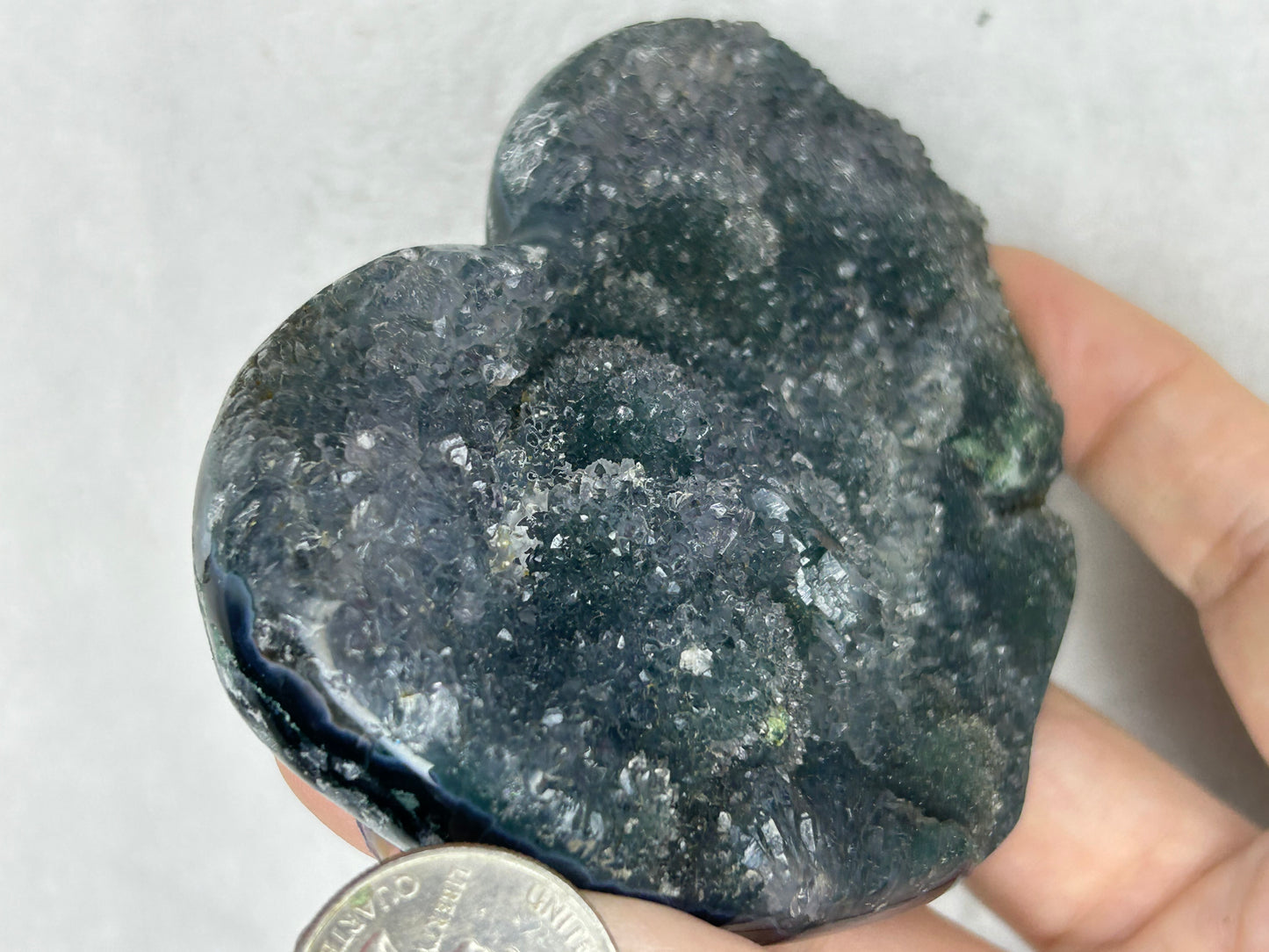 💖💖GREEN sugar Galaxy amethyst heart