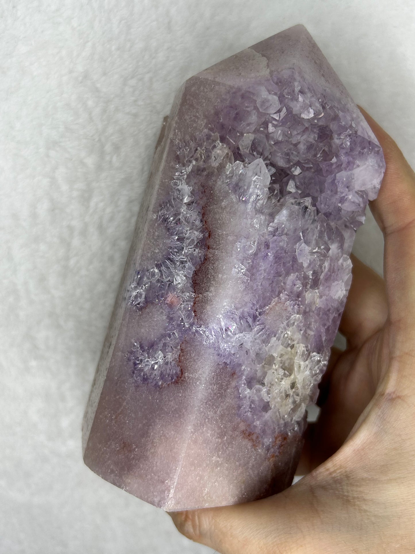 XL Druzy Pink Amethyst Statement Tower