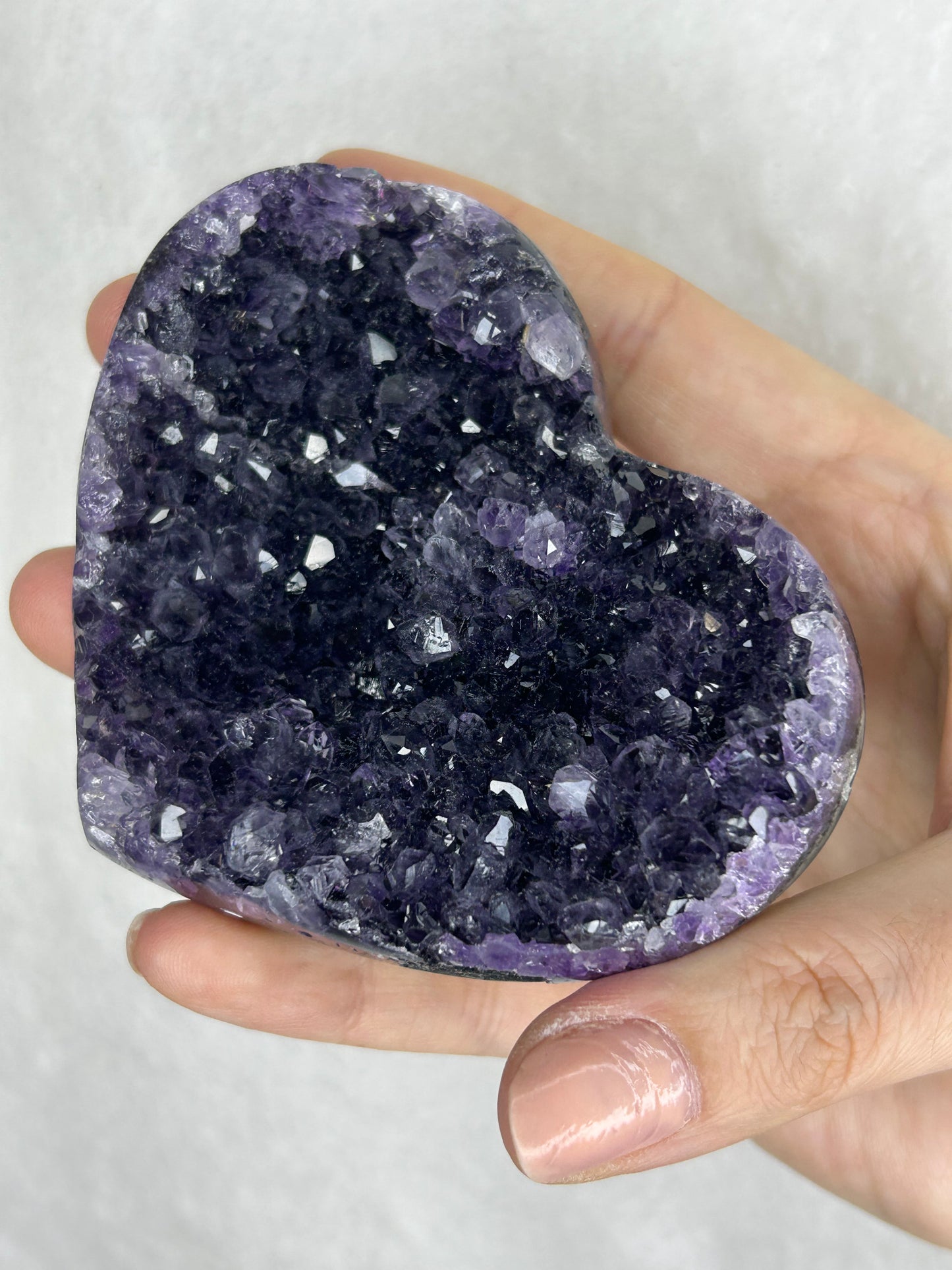 💖💖Uruguayan HQ amethyst cluster heart E
