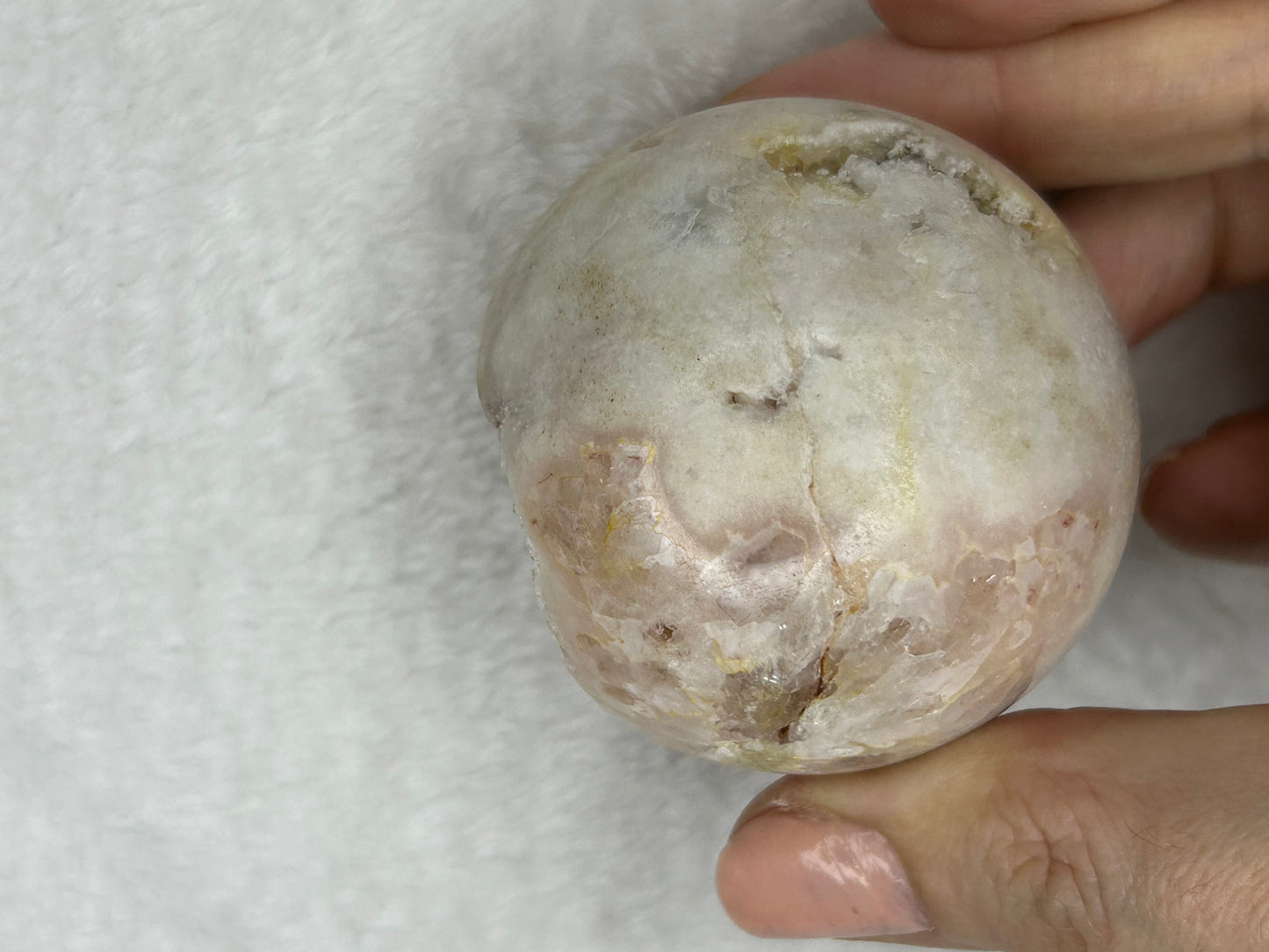 Brazilian pink amethyst druzy sphere