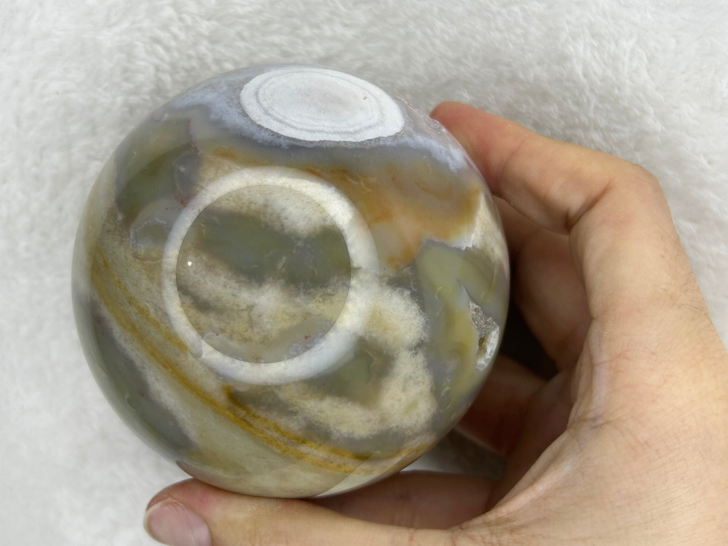 Super Cool Moody Pink Flower Agate Druzy Sphere