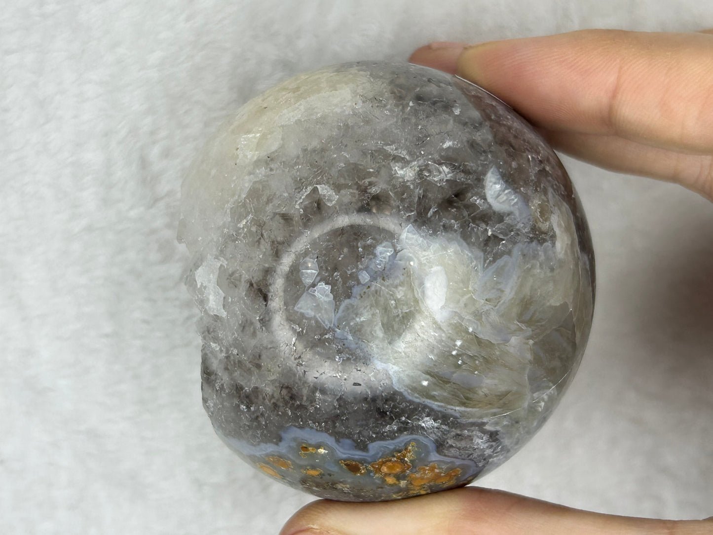 Druzy Amethyst, pink calcite & Druzy agate sphere D