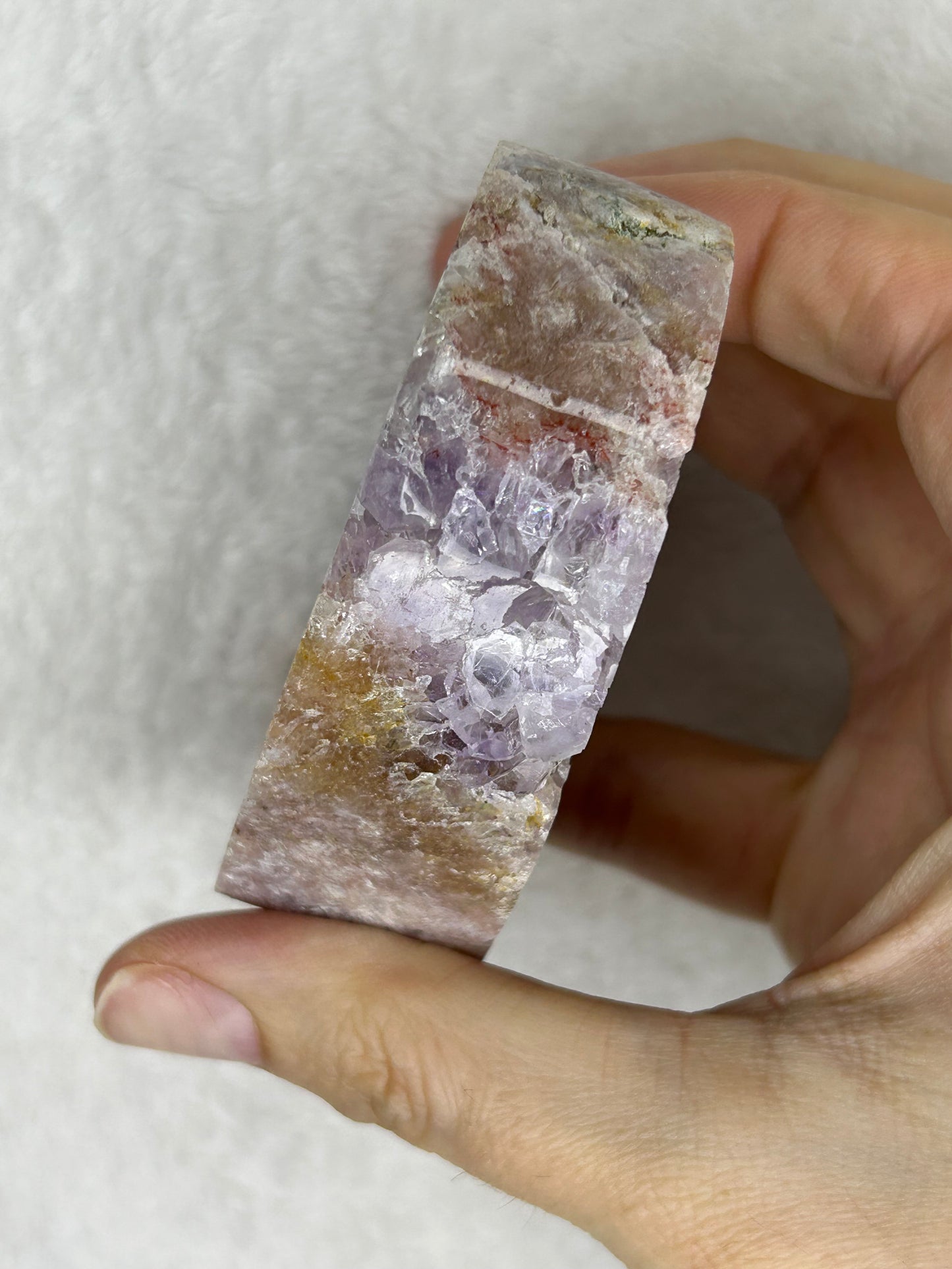 Druzy Pink Amethyst Heart A
