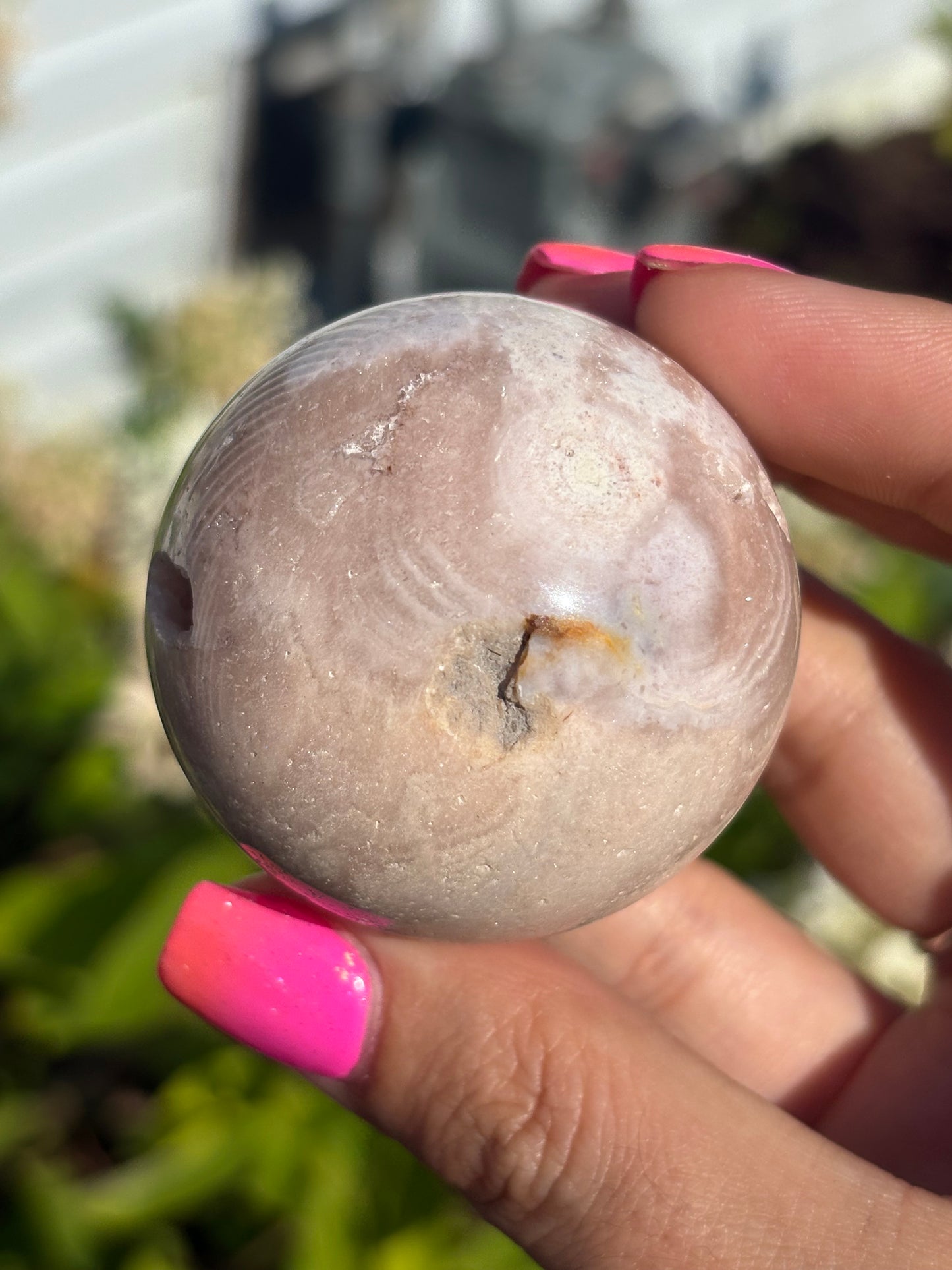 Pretty pink amethyst sphere