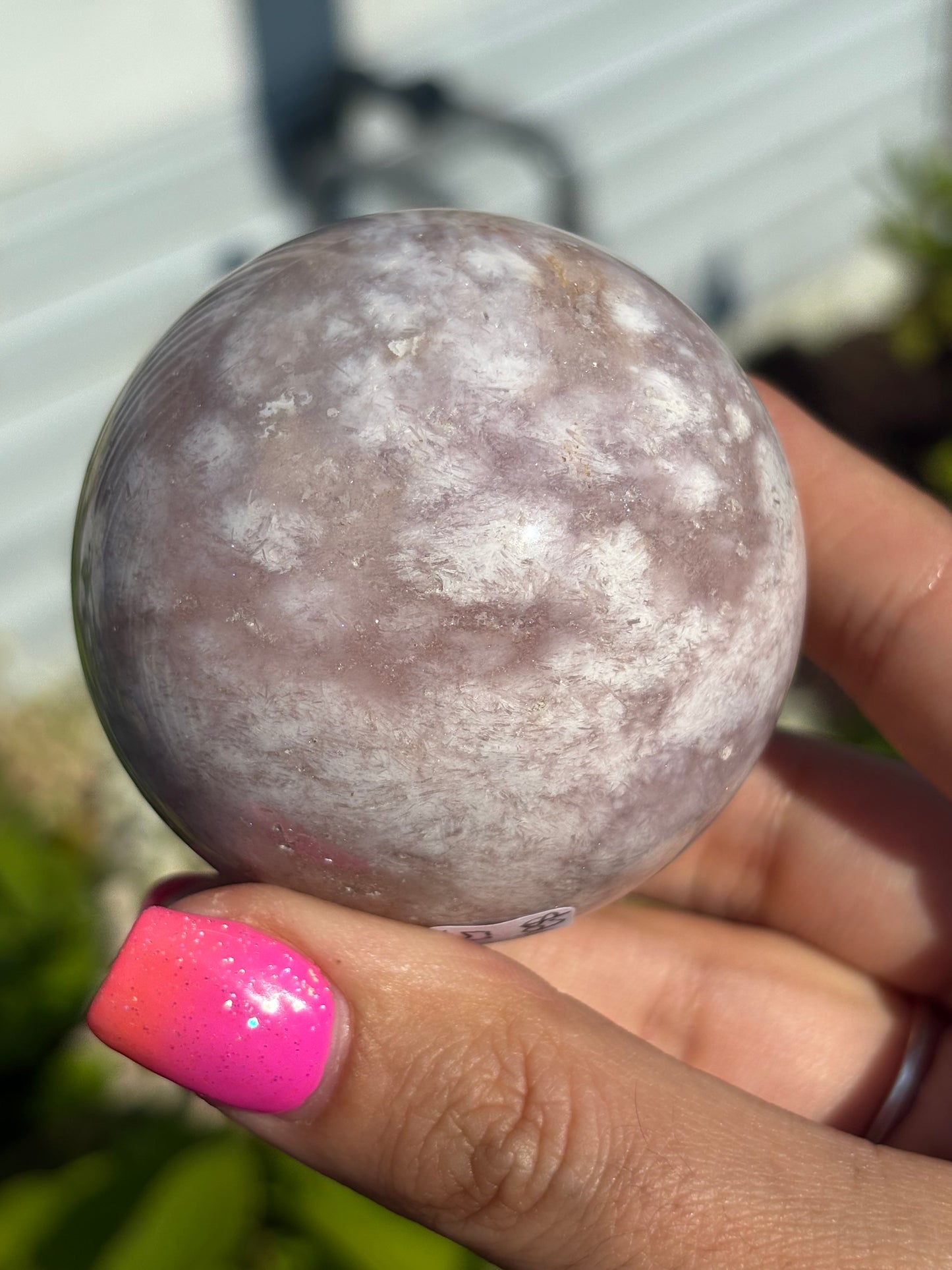 Pink amethyst sphere