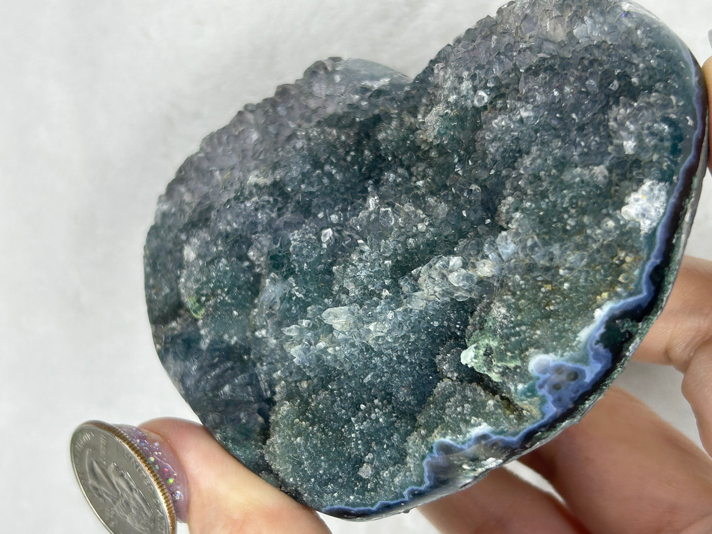 💖💖GREEN sugar Galaxy amethyst heart