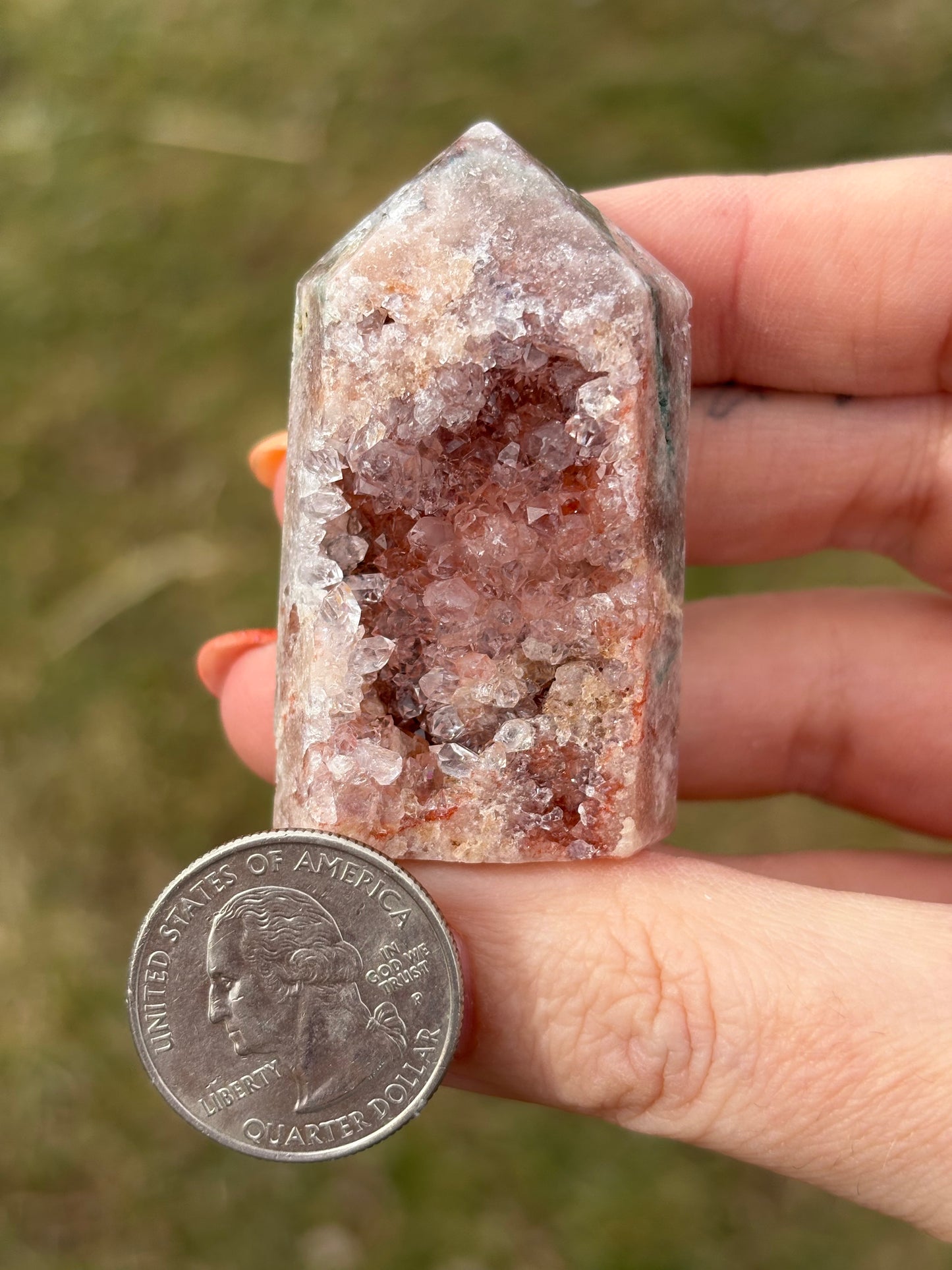 Druzy Pink Amethyst Tower S