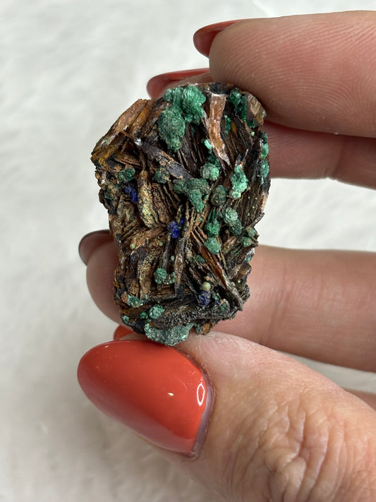 Malachite & azurite on barite