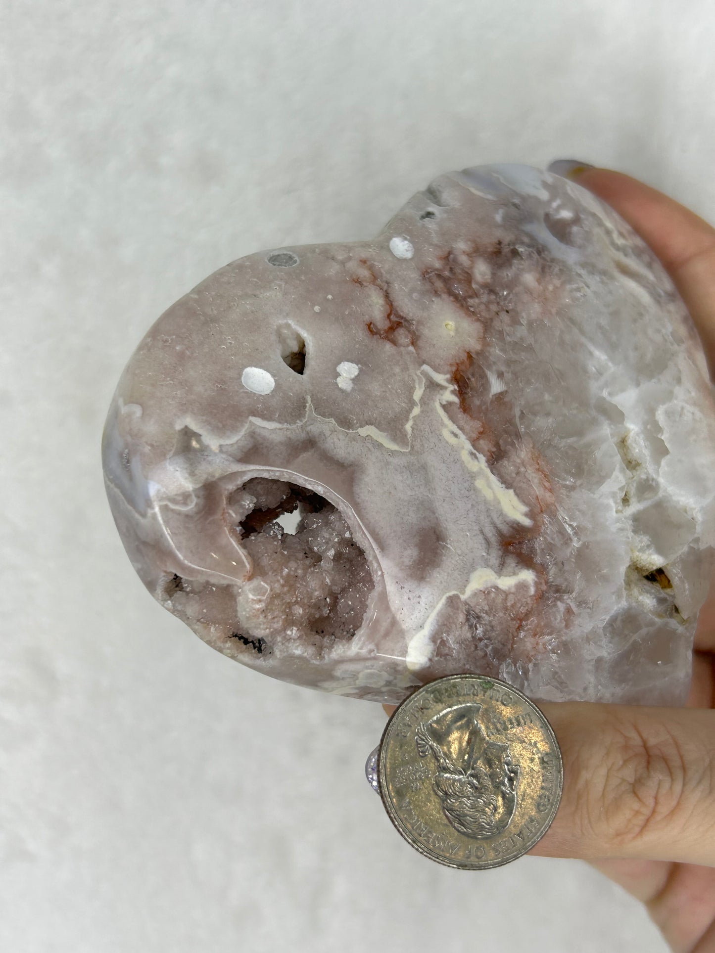 Chunky bubble druzy pink amethyst heart J