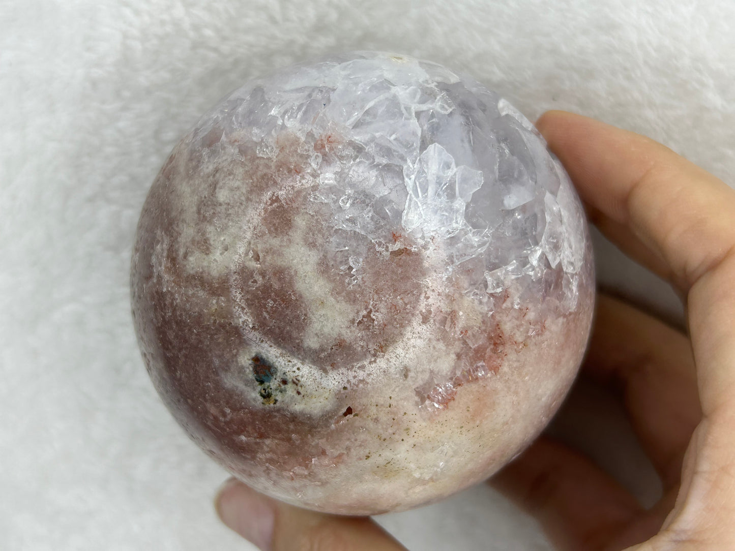 XL Brazilian Druzy Pink Amethyst Sphere