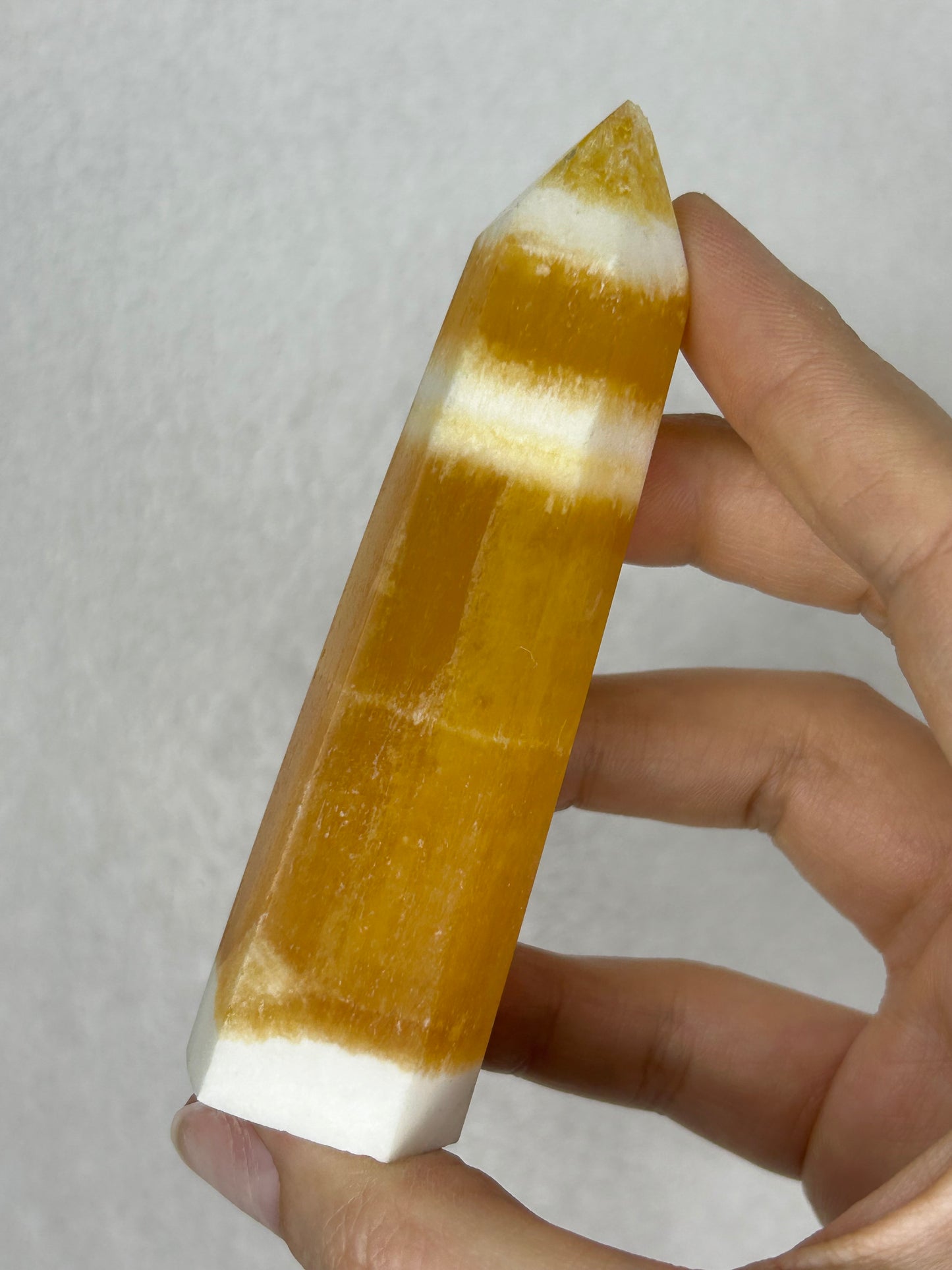 Juicy Orange-Creamsicle Calcite Tower D- IMPERFECT TIP