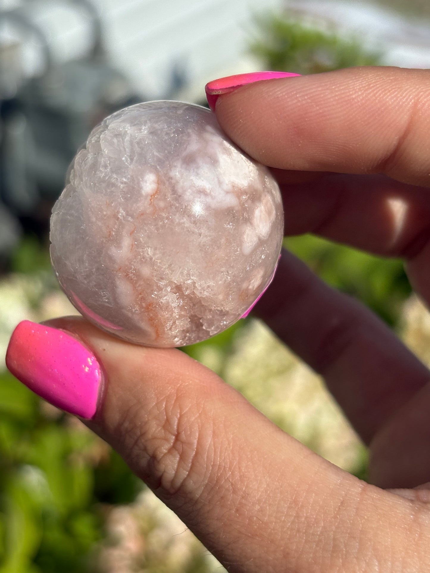Cute small pink amethyst druzy sphere