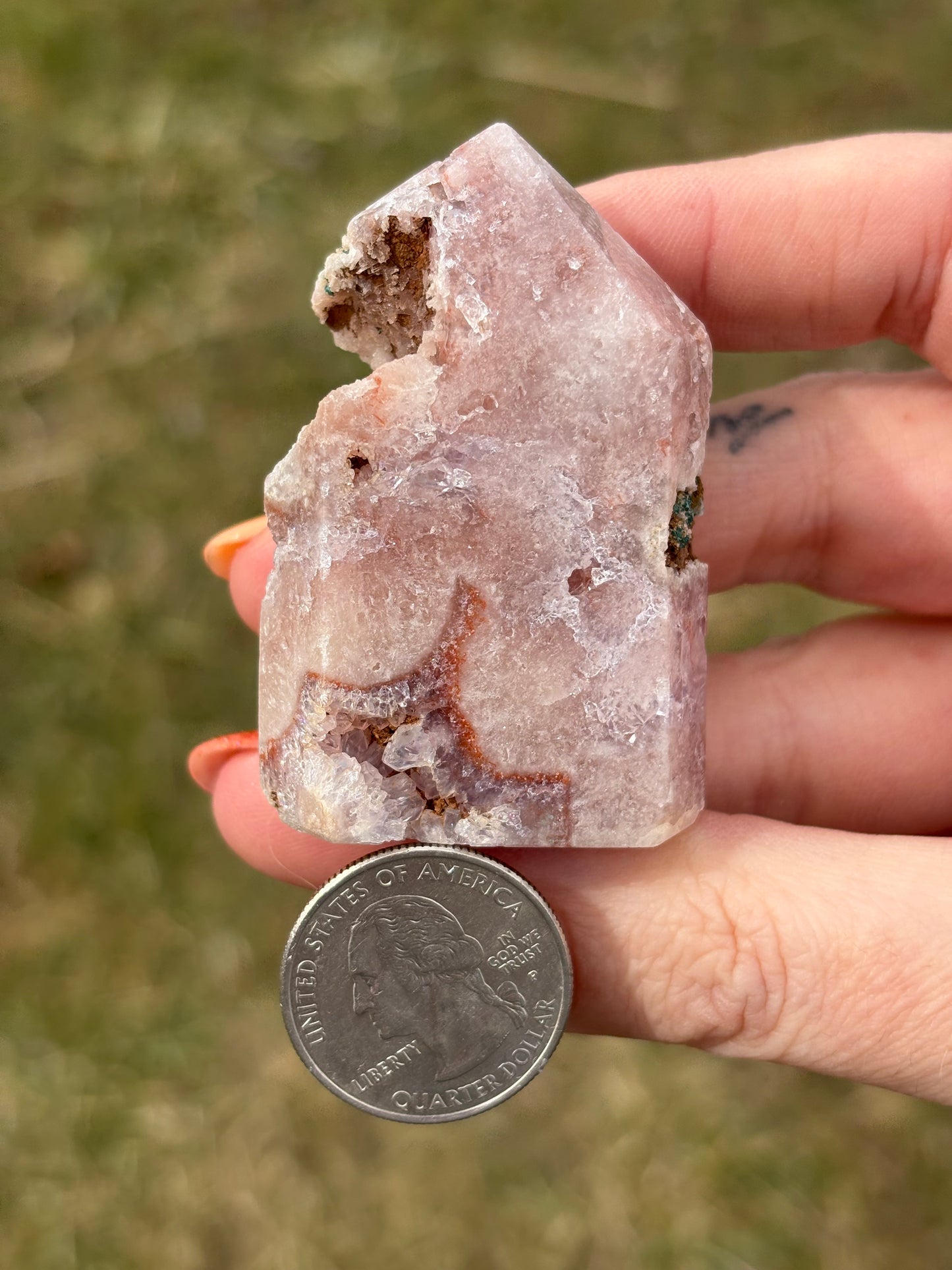 Druzy Pink Amethyst Tower Q
