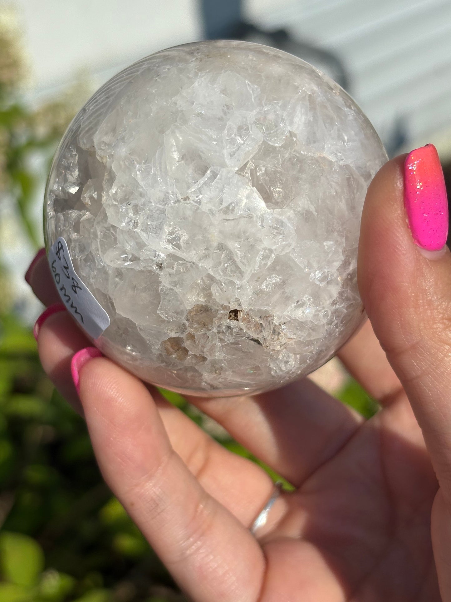 Lilac flower agate sphere