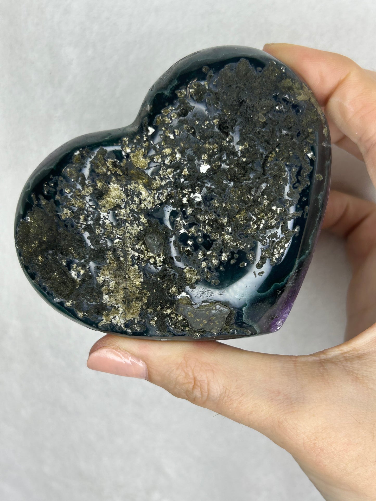 💖💖Uruguayan HQ amethyst cluster heart E