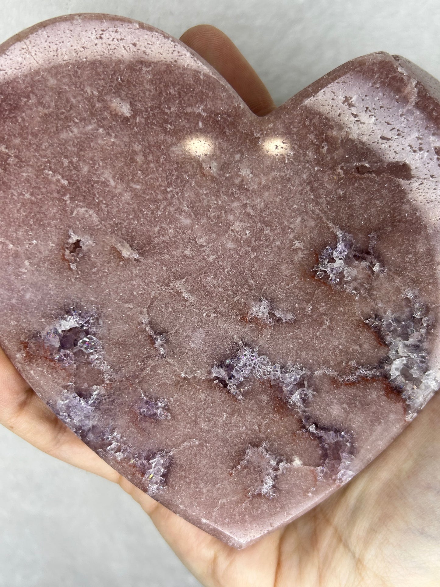 Pink Amethyst Heart w/ Stand E
