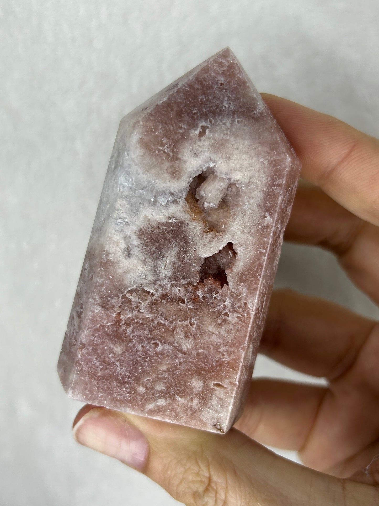 Chunky Druzy Pink Amethyst Tower