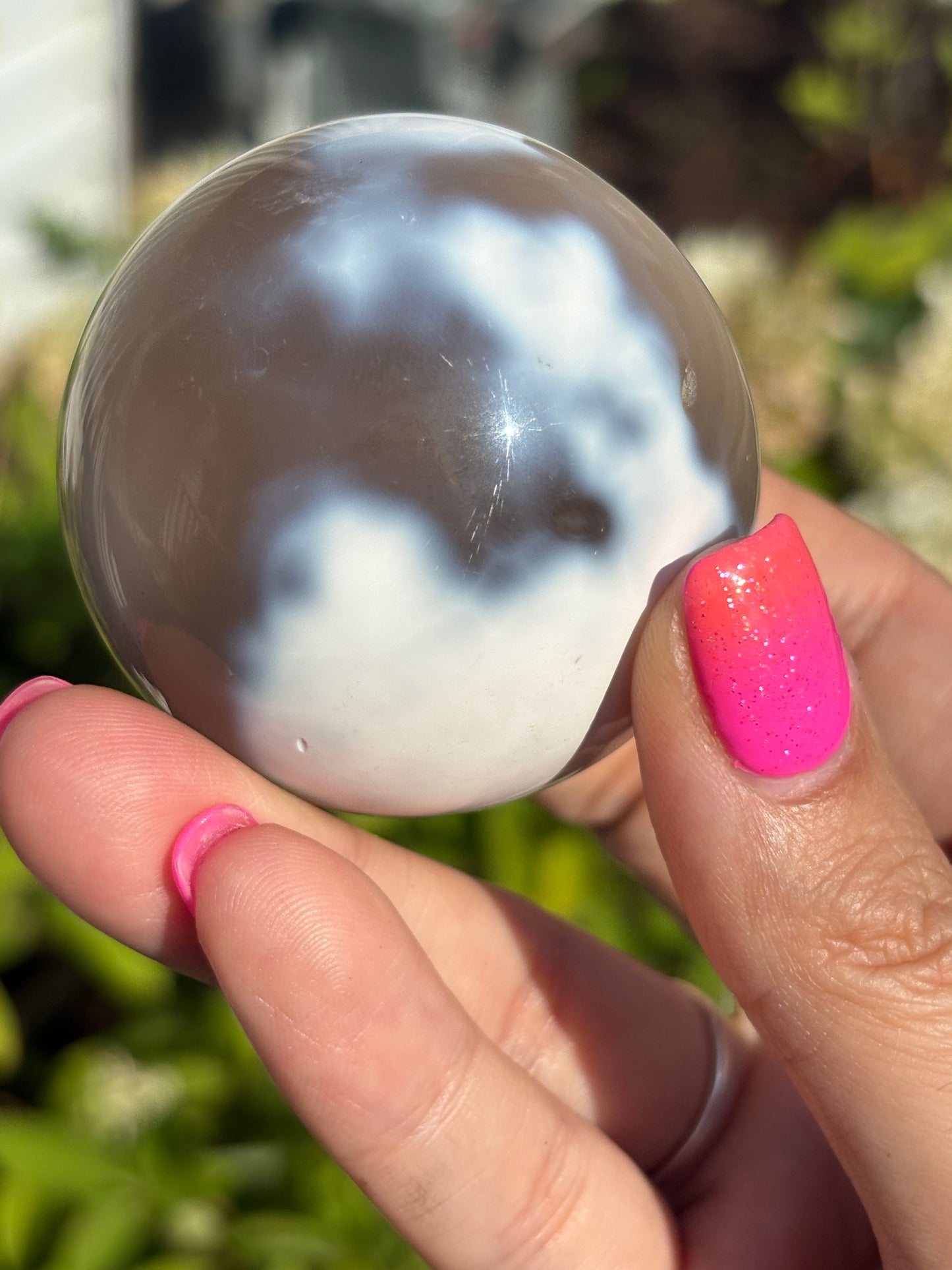 Druzy orca agate sphere