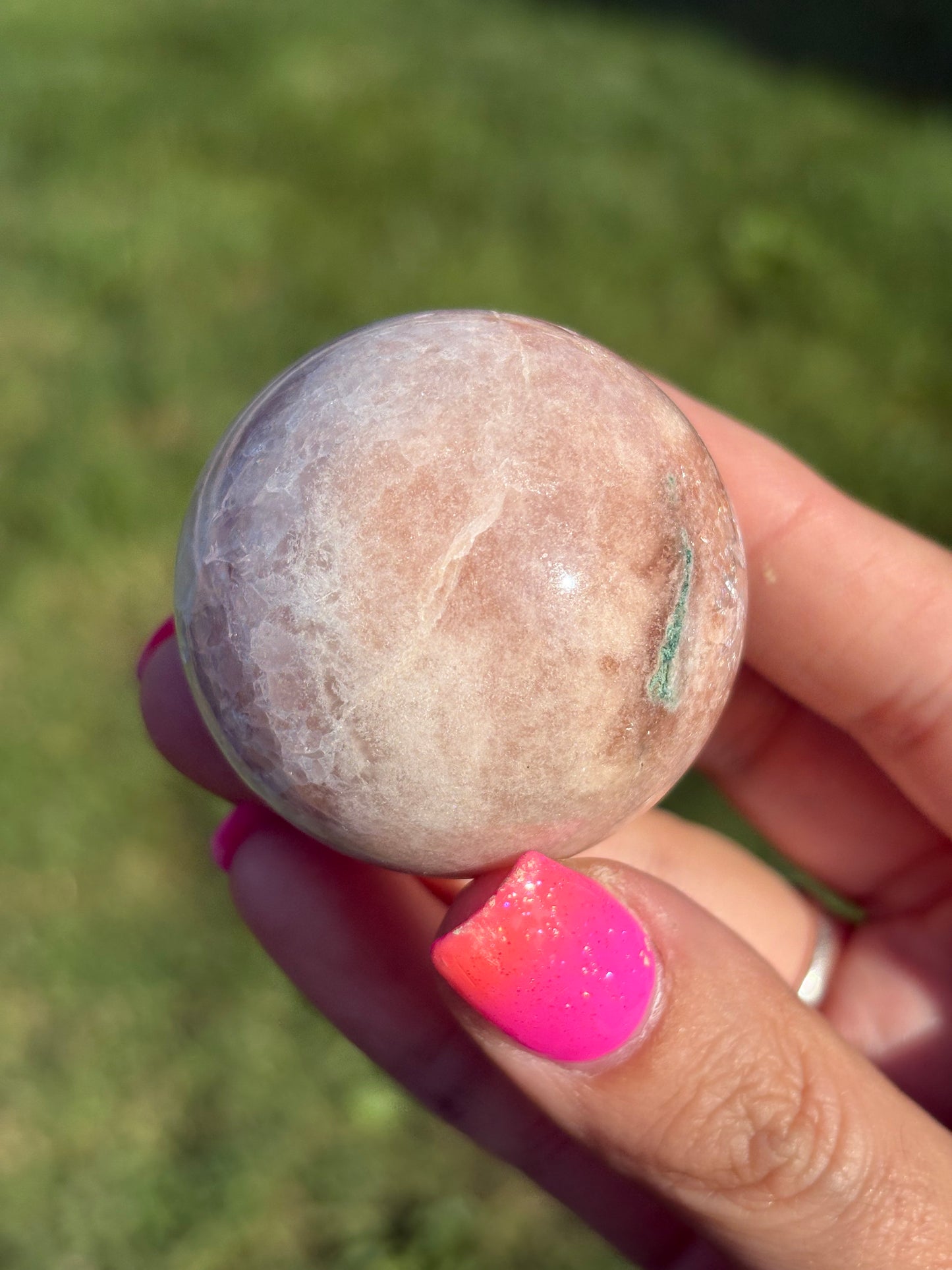 Pink amethyst sphere from Brazil