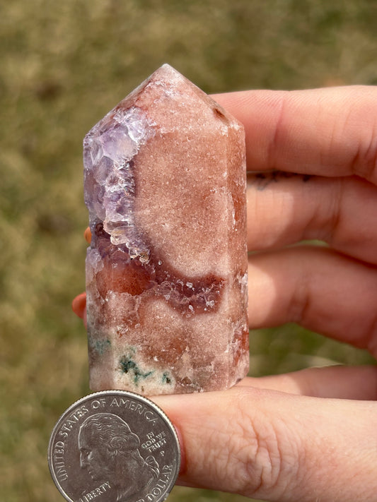 Druzy Pink Amethyst Tower K