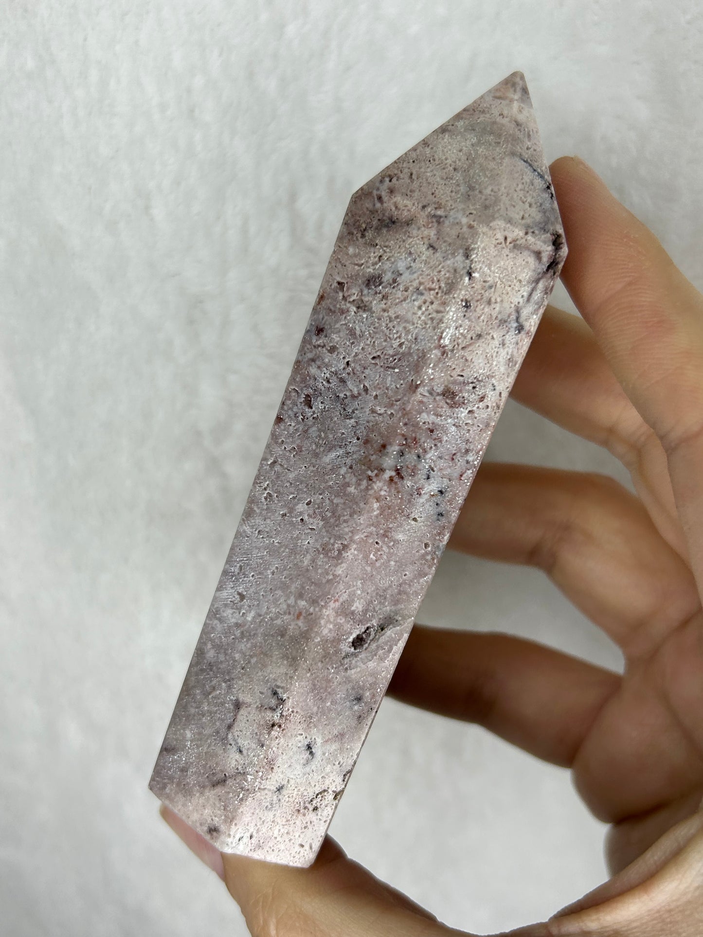 Druzy pink amethyst tower