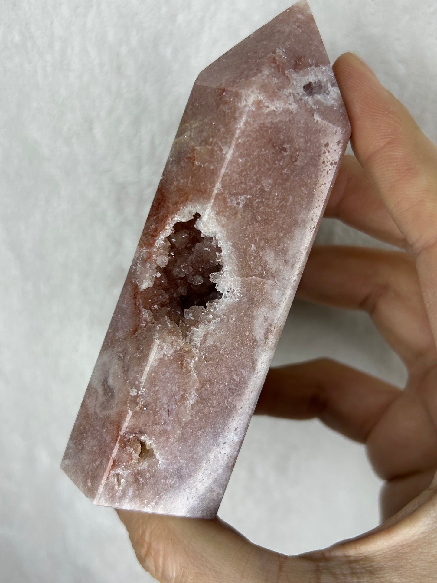 Druzy pink amethyst tower B