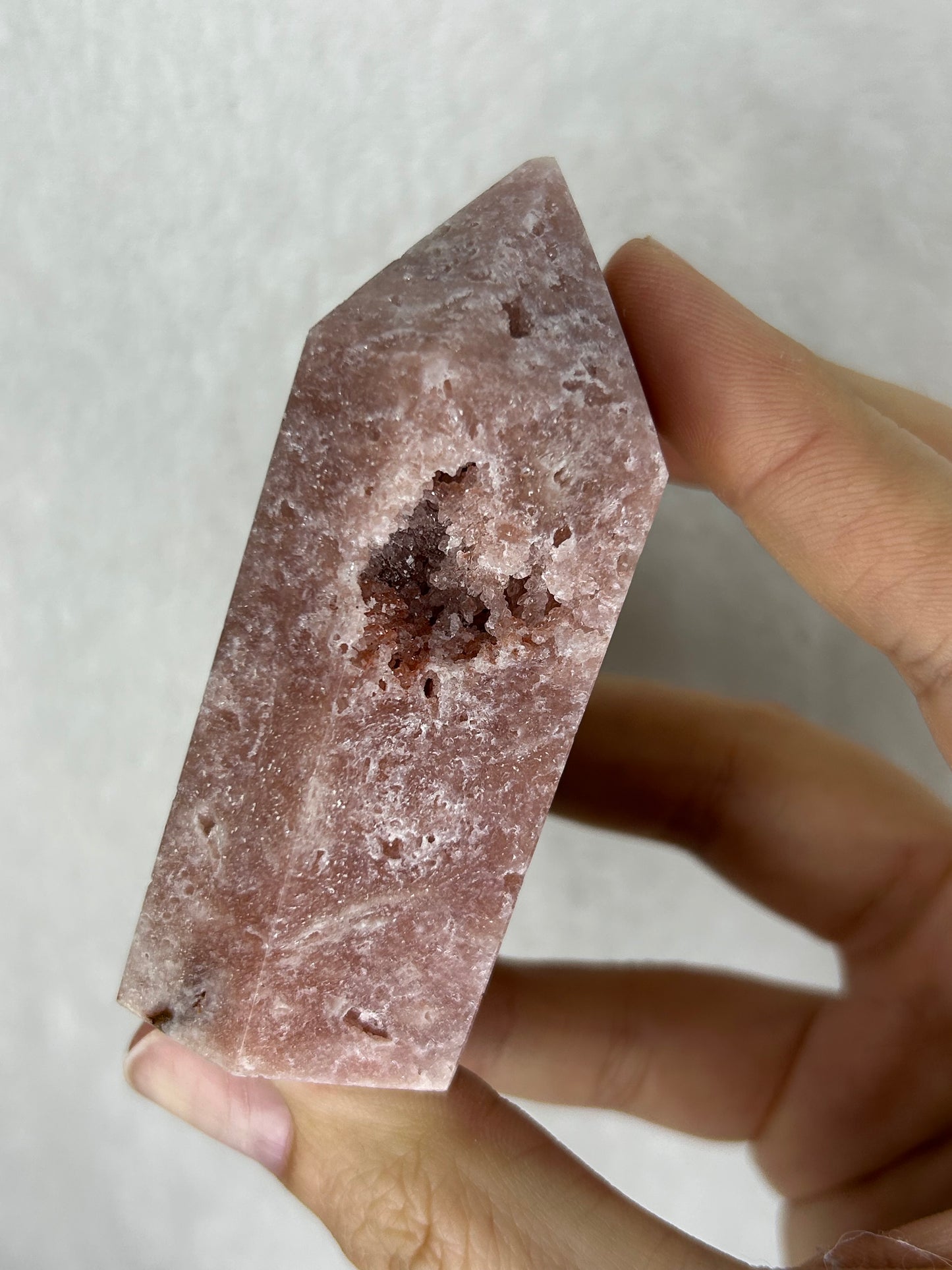 Chunky Druzy Pink Amethyst Tower
