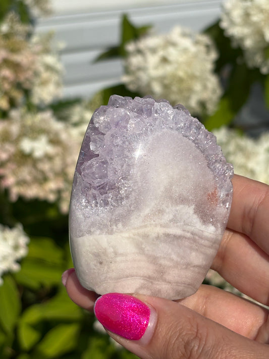 Double sided Pink amethyst Freefrom