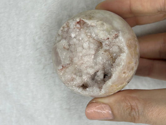 Brazilian pink amethyst druzy sphere