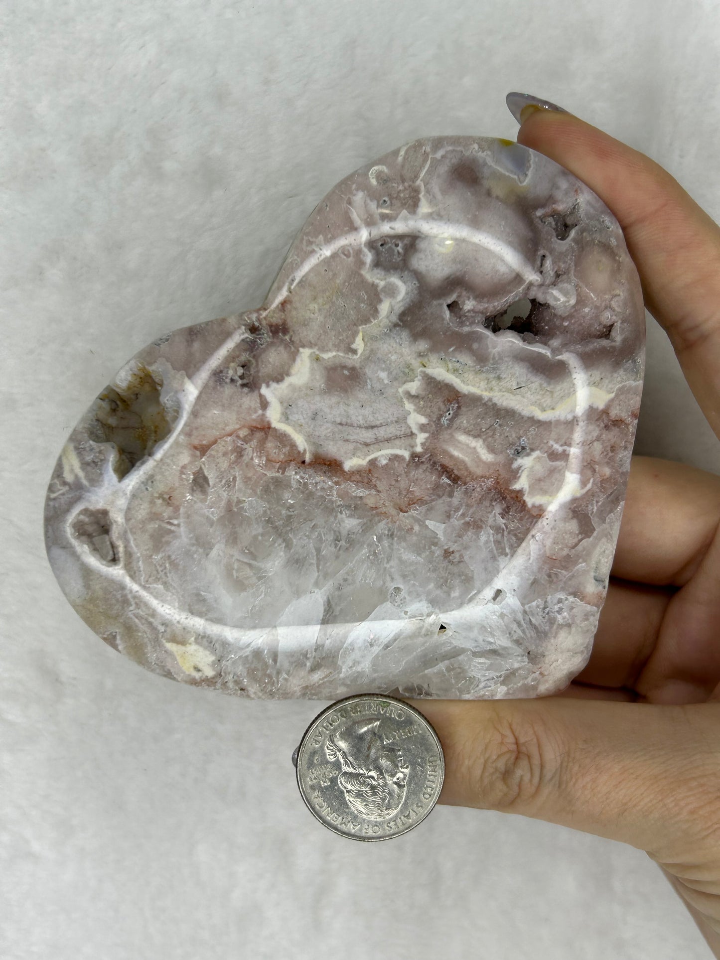 Chunky bubble druzy pink amethyst heart J