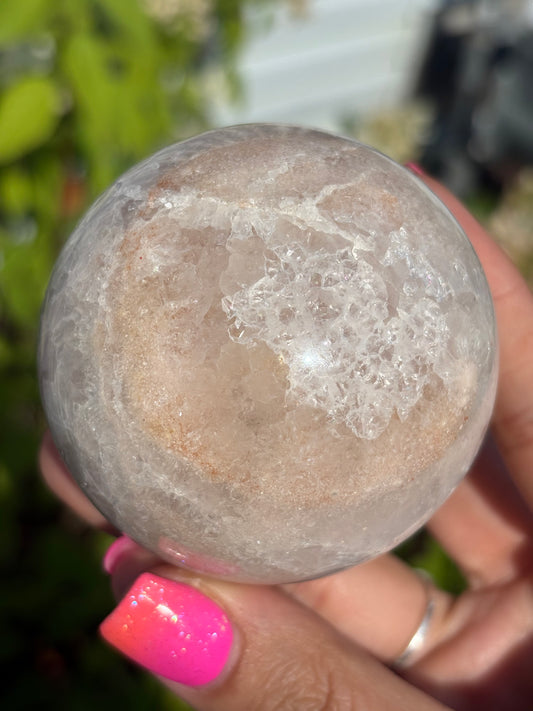 Pretty Quartzy pink amethyst sphere