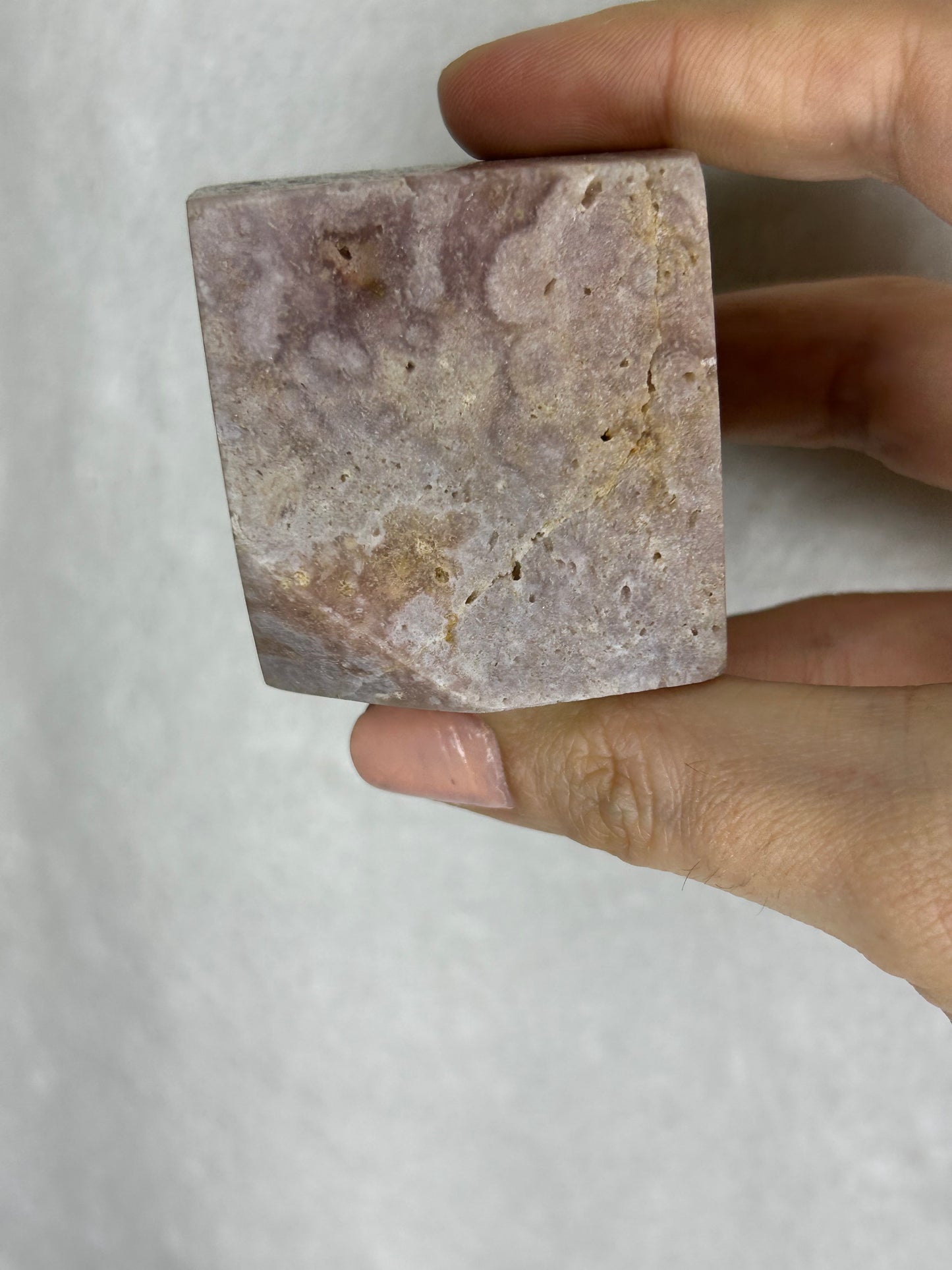 Pink Amethyst floating cube A