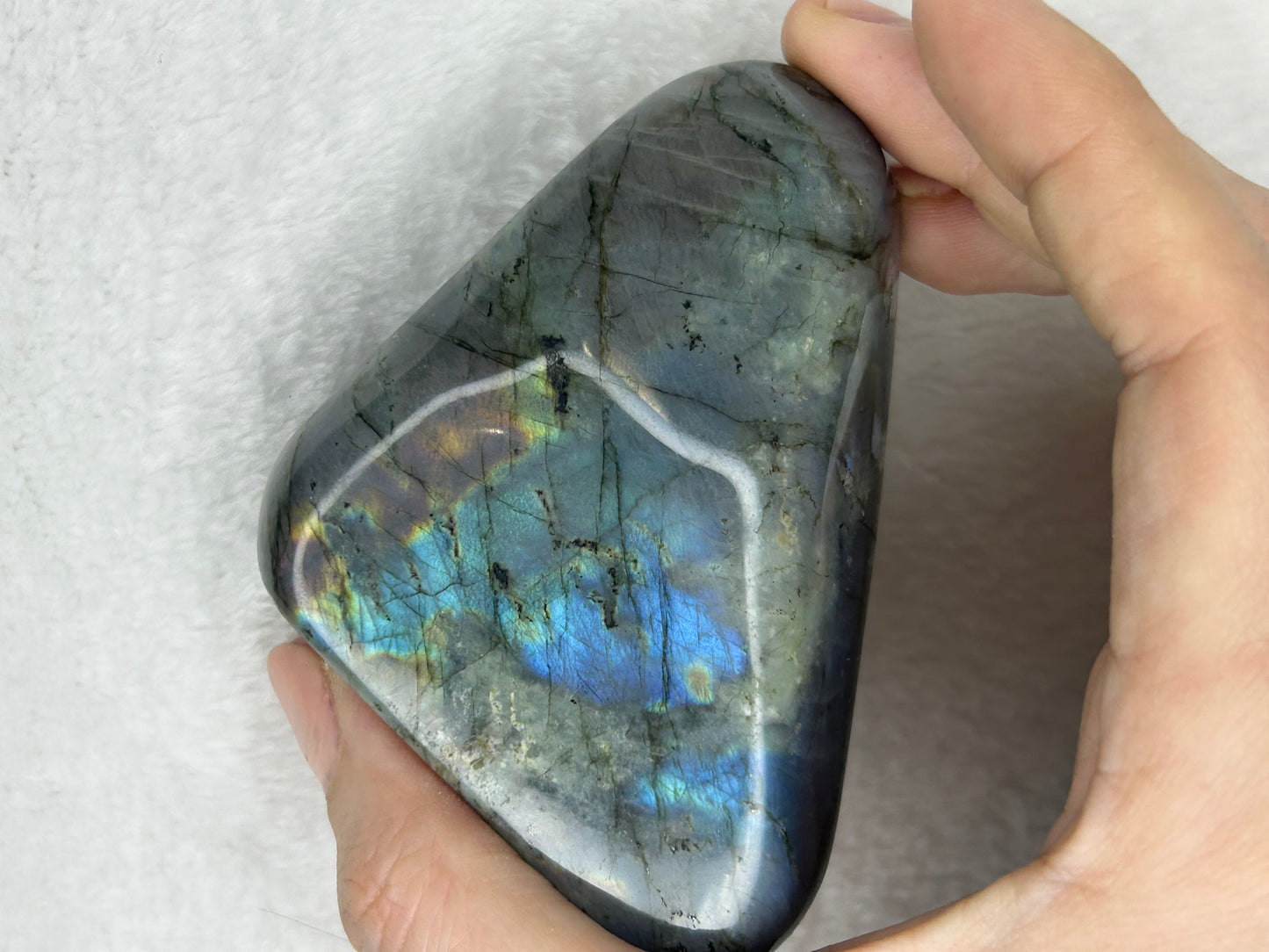 Purple/rainbow flash labradorite Freeform B