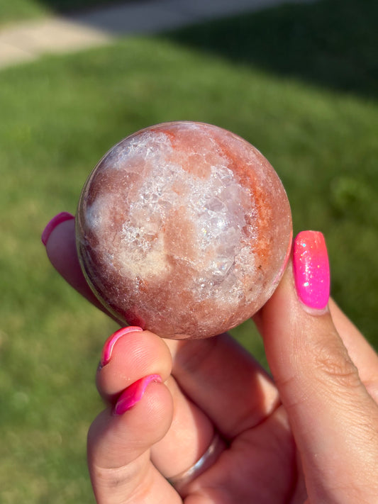 Pink amethyst sphere from Brazil